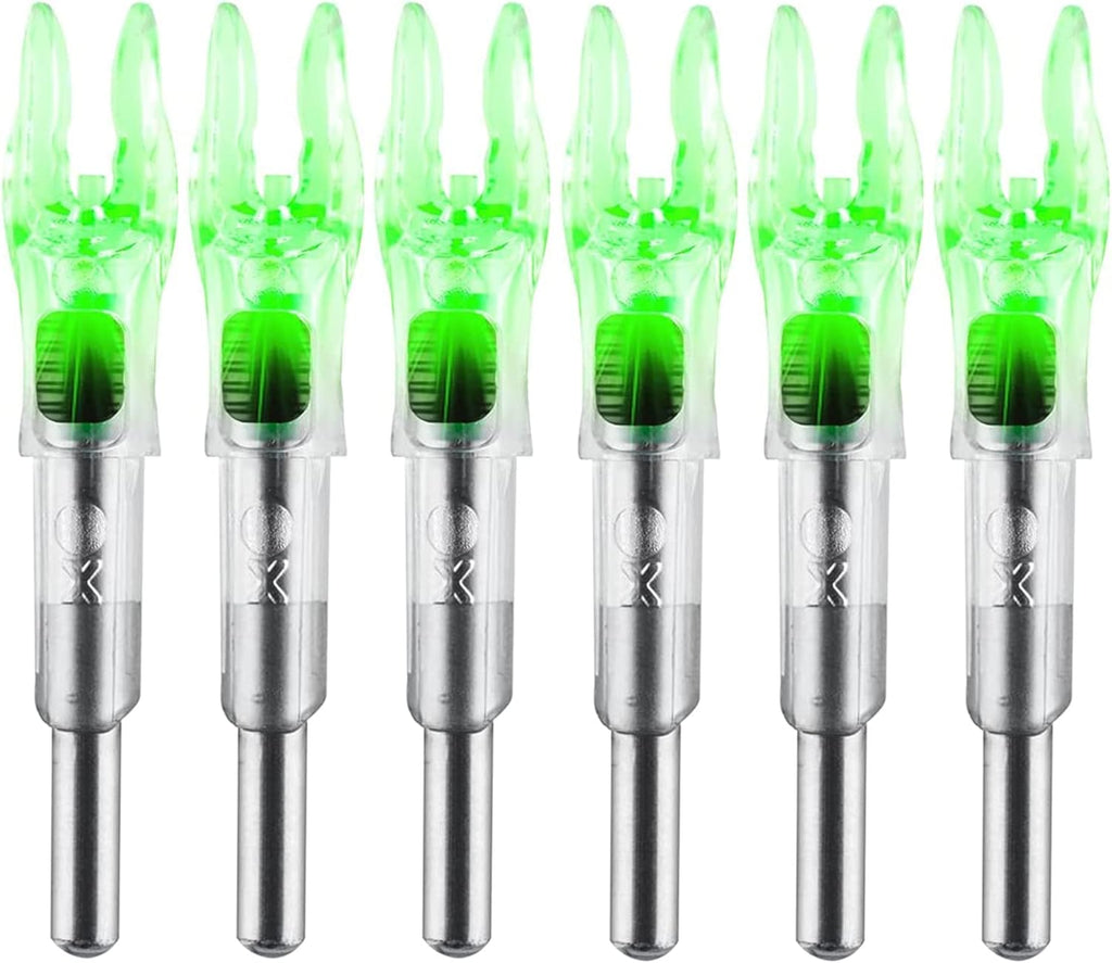 Skiennix Lighted Arrow Nocks - High-Visibility LED with ON/OFF Switch | Fits .204-.246 Diameter (6PCS)