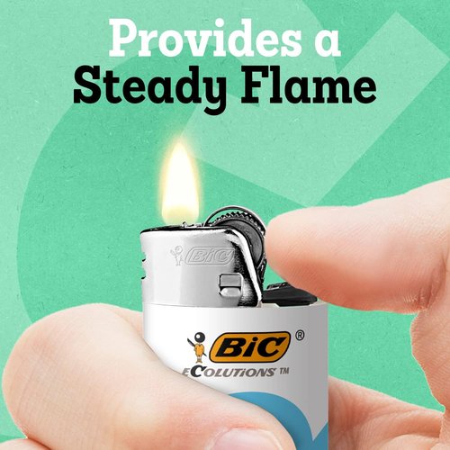 BIC Ecolutions Maxi Pocket Lighter - Eco-Friendly Candle Lighters | 6-Pack with 100% Recycled Packaging