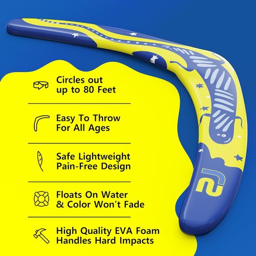 Boomerang | Fun & Easy-to-Throw Boomerangs for Adults & Kids - Soft Catching Easter Basket Gift