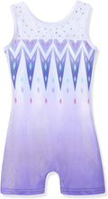 HOZIY Leotards for Girls | Sparkling Snowflake Biketard in Blue, Purple & Hot Pink - Perfect for Gymnastics