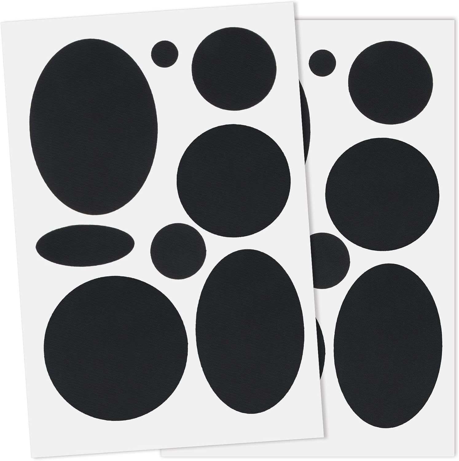 OIIKI Waterproof Puffer Down Jacket Repair Patches - 16pcs Self-Adhesive Nylon Fabric Stickers | Black