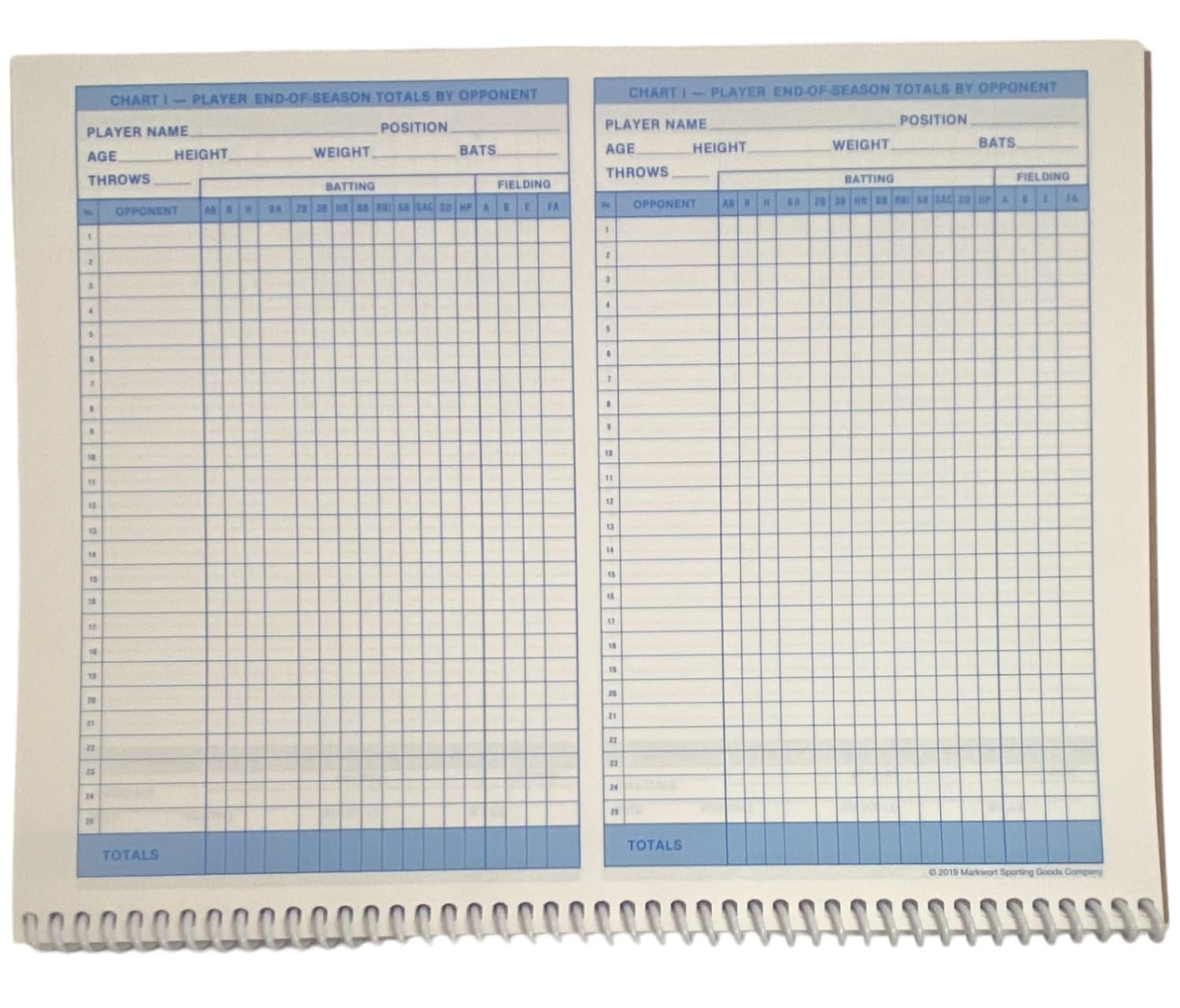 Markwort Baseball & Softball Scorebook - 23 Games, Blue, (BSQ7)