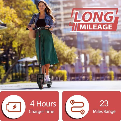 MAXSHOT Electric Scooter - High-Speed 350W/500W Motor | 21-28 Miles Range, Dual Suspension, Folding Design