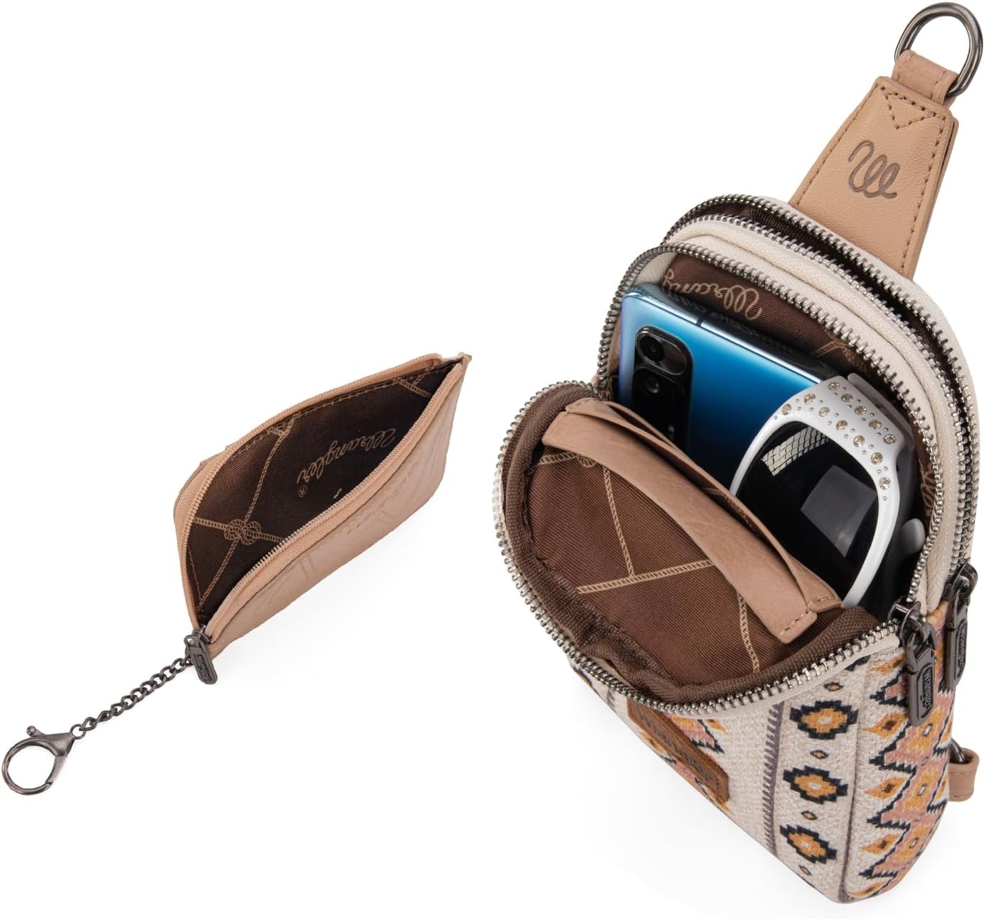 Wrangler Aztec Crossbody Sling Bags for Women - Stylish Wallet Set in Trendy Design