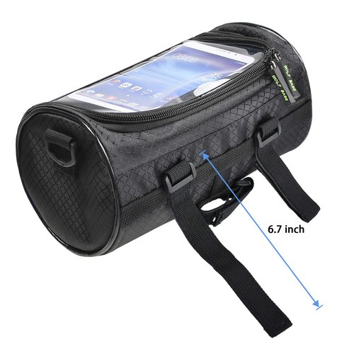 Oranlife Bike Handlebar Bag, Waterproof Phone Cycling Mount Front Bags, Bicycle Storage Bag with Removable Shoulder Strap, 6 inch Transparent Pouch, Best Gift