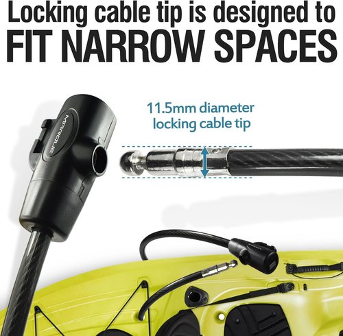 MARQUE Bike Lock with Key - Durable 3/8” Straight Cable Lock for Bicycles, Scooters & More | 4Ft, 7Ft, 15Ft, 25Ft
