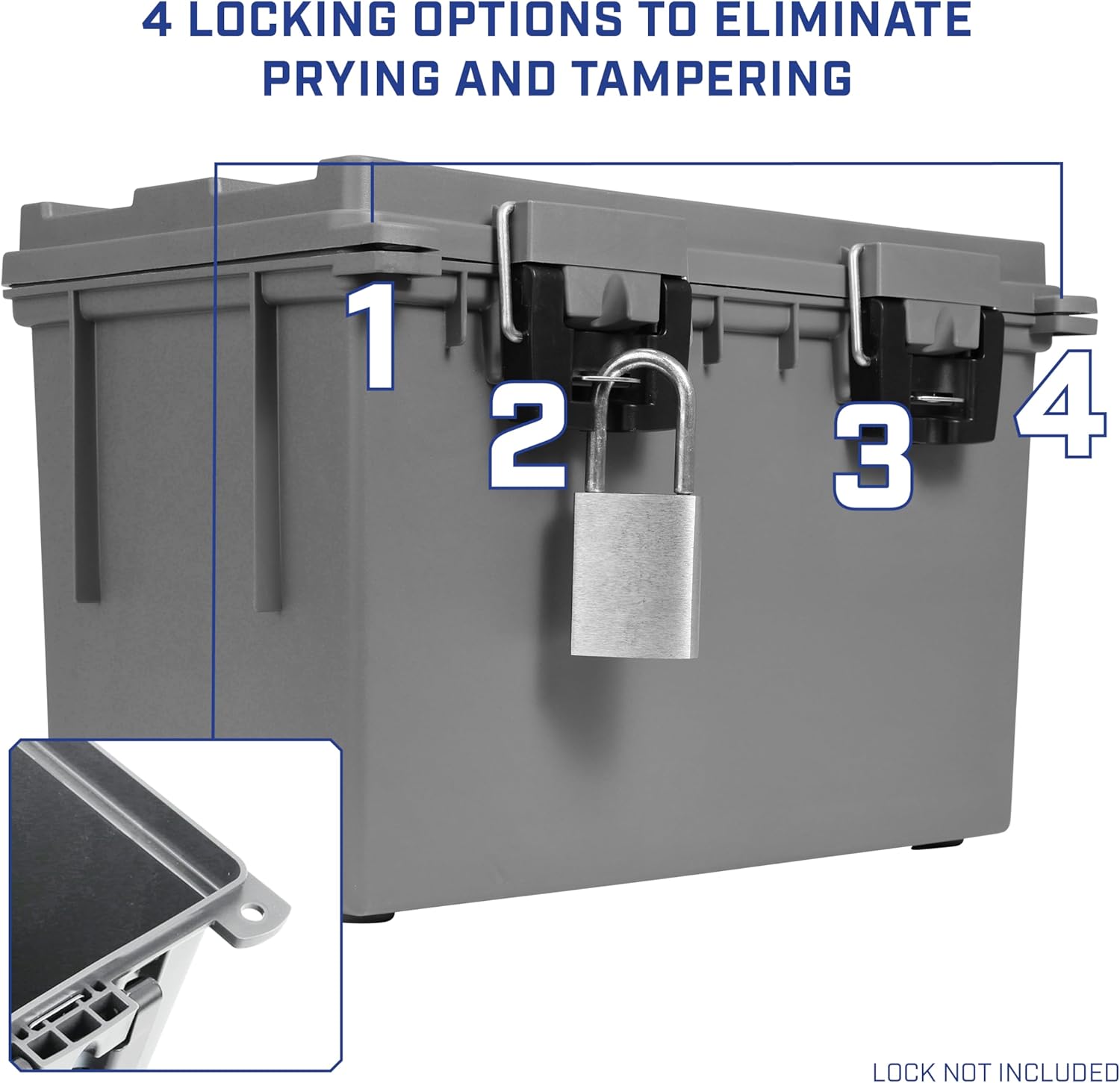 Sheffield XL Storage Bins - Lockable, Water-Resistant Containers with Lids | 2-Pack, Made in USA