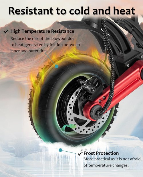 10x3 Tire 255x80 80/65-6 Heavy-Duty Tube Replacement for Nanrobot/Apollo Pro/Kugoo M4 Pro/Varla Eagle/Yume Y10/Joyor S10 Electric Scooter~Anti-explosion Tyre with 45 Degree Valve,2pc