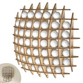 Wall-Mounted Golf Ball Display Case, 52-Ball Wooden Holder Rack
