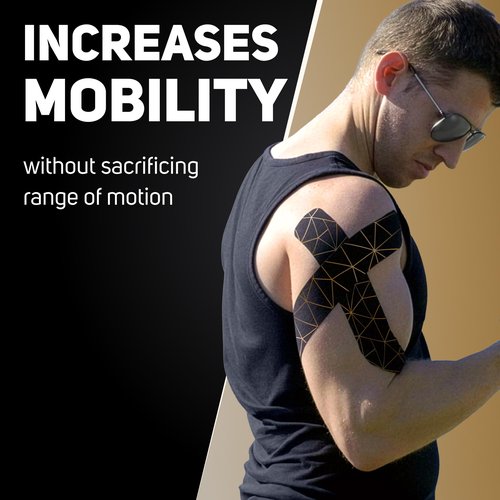 Care Science Waterproof Kinesiology Tape, Uncut 2 Rolls Copper Infused | Water Resistant Strips, Elastic Athletic Tape for Sports & Weightlifting, Muscle Strain Relief & Joint Support