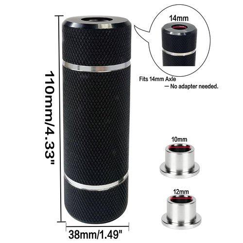 WADEKING WHW BMX Bike Pegs 4.3" Compatible with Both 14mm and 3/8 Inch Axles, Wheel Studs，Aluminum Alloy Durable and Stylish Non-Slip (Black)