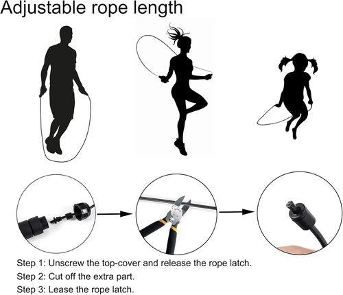 BOOMIBOO Adjustable Jump Rope - Tangle-Free Skipping Rope with Ball Bearings for Fast Workouts | Ideal for Home, Gym & Kids