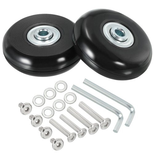 PATIKIL 54x18mm Luggage Suitcase Replacement Wheels, Set of 2 PU Swivel Caster Wheels Repair Kit with Screws and Washers for Trolley Box