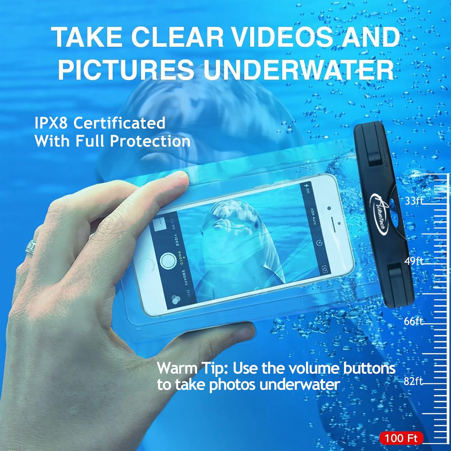 AiRunTech Waterproof Fanny Pack - IPX8 Dry Bag with Phone Pouch for iPhone 16/15/14/13/12/11 Pro Max | Perfect for Snorkeling, Beach, and Swimming