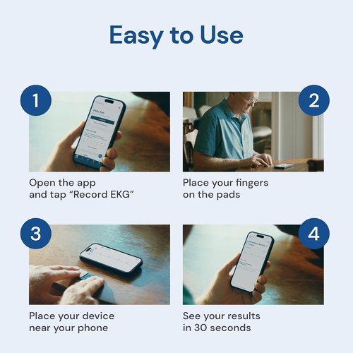 KardiaMobile EKG Monitor - FDA-Cleared Personal Heart Monitor | Detects AFib & Arrhythmias, Pocket-Sized