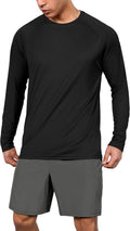 ODODOS Men's Quick Dry Long Sleeve Shirts - UPF 50+ Sun Protection Athletic Tops for Fishing & Workouts