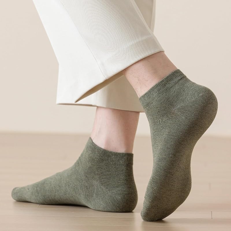 Men's Ankle Socks 6 Pairs Mixed 9-12 / 10-13 Low Cut Cotton 93% 7% Spandex