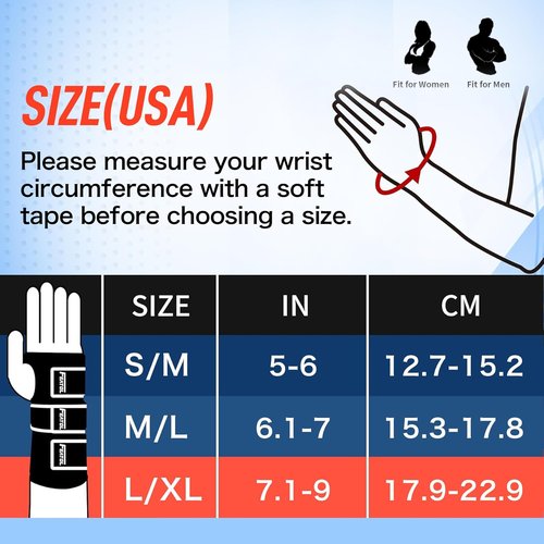 FEATOL Carpal Tunnel Wrist Brace - Night Support Thumb Spica Splint for De Quervains | Small/Medium, Black/Blue