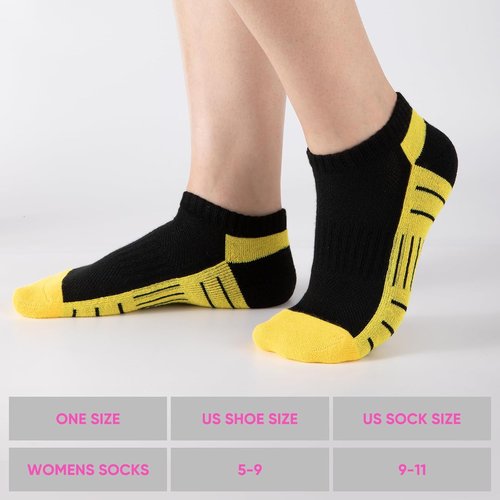 Heatuff Women's Athletic Ankle Socks - Cushioned Low Cut Running Socks | 7 Pairs