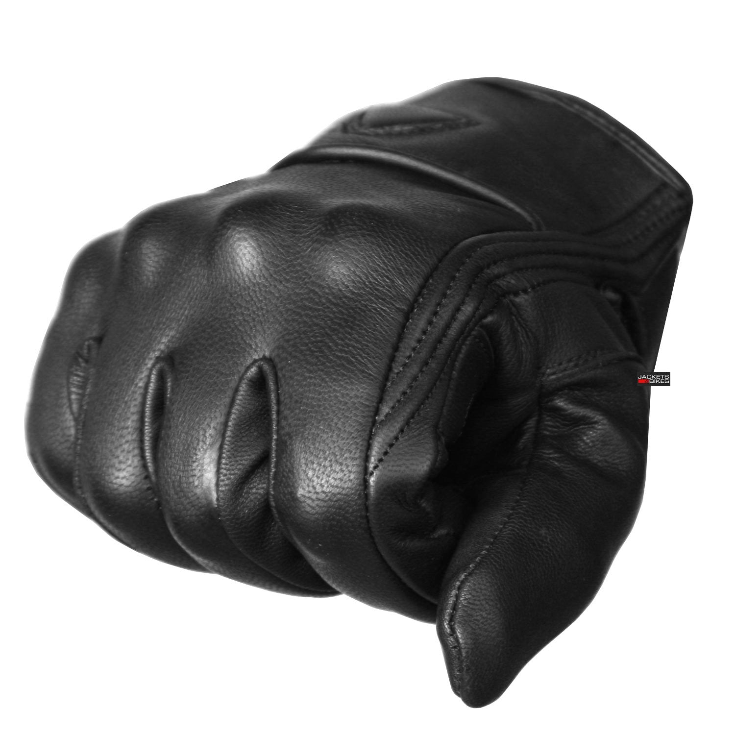 Jackets 4 Bikes Motorcycle Gloves - Premium Leather for Men, Touchscreen, Non-Slip, Motorbike Cruiser Street Biker Protector Black S