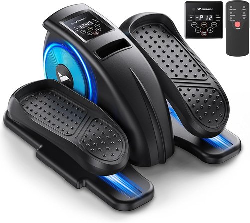 MERACH Under Desk Elliptical Machine - Portable Electric Leg Exerciser for Seniors | Fully Assembled with Remote & 12 Auto Modes