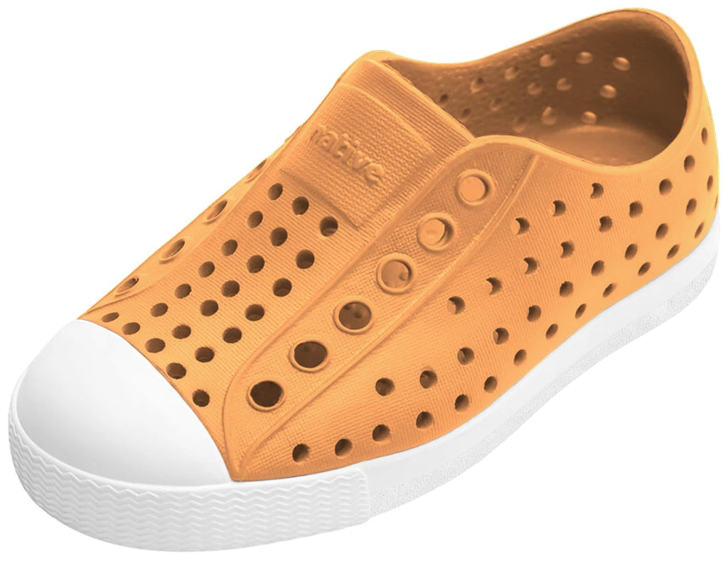 Native Shoes Unisex-Kids Jefferson Sneakers, Papaya Orange/Shell White, 10 Toddler