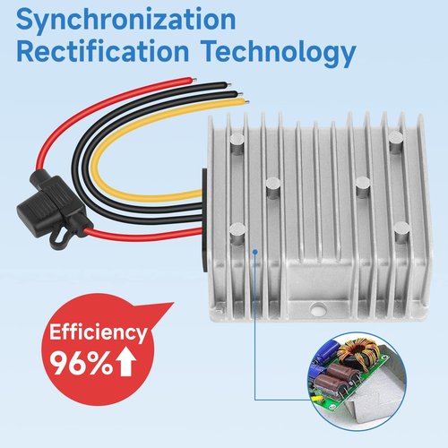 DC-DC 36V 48V to 12V 20A 240W Step Down Converter Golf Cart Voltage Regulator Reducer Transformer with Fuse Waterproof