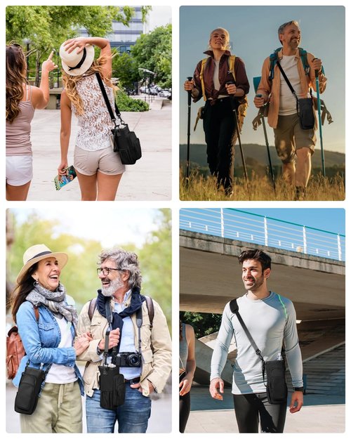 sportsnew Water Bottle Carrier Bag with Phone Pocket for 30oz 40oz Tumbler with Handle Accessories Insulated Water Bottle Holder Pouch with Strap Crossbody with Straw Cover