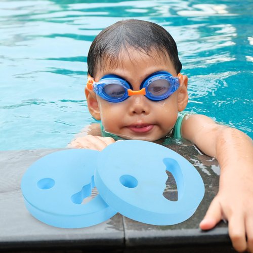 POPETPOP Water Exercise Discs: EVA Foam Swim Weights - Hand Held Swim Disc for Pool, 1 Pair, 18.00X18.00X2.80CM, Sky-blue