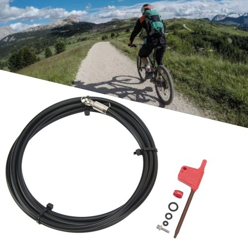2m Oil Hose Red Flag Wrench Olive Connection Plug In Oil Needle Set, Hydraulic Oil Disc Brake Hose Cable for SRAM LEVEL RED HRD ETAP S700 S900 ELIXIR 2