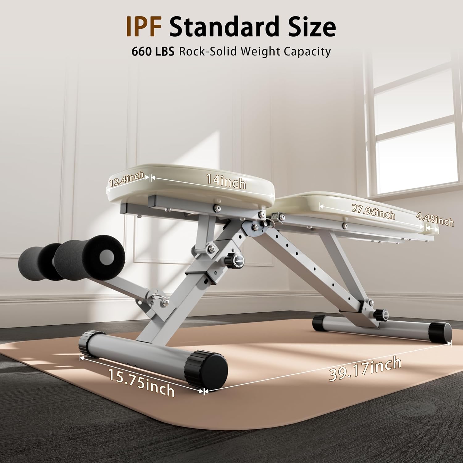 Skiennix Adjustable Weight Bench - Versatile Home Gym Workout Bench for Full Body Training | Incline, Decline, Flat