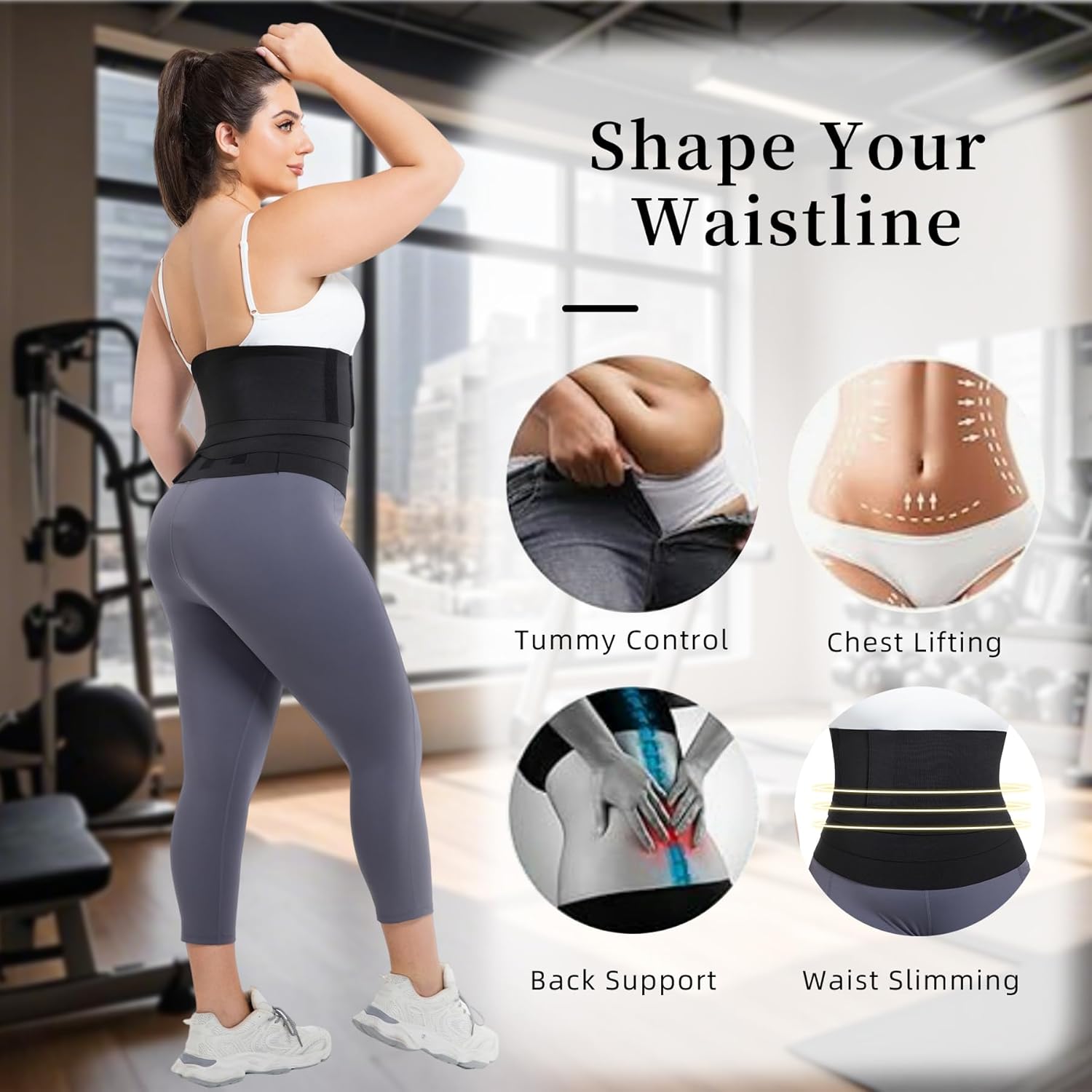 Skiennix Waist Trainer for Women - Plus Size 2025 Upgrade for Long Torso & Adjustable Comfort