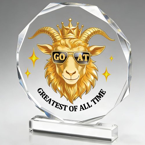 Goat Trophy - Acrylic Championship Award | 4.72x5.27 Inch - Ideal for Sports Tournaments & School Competitions