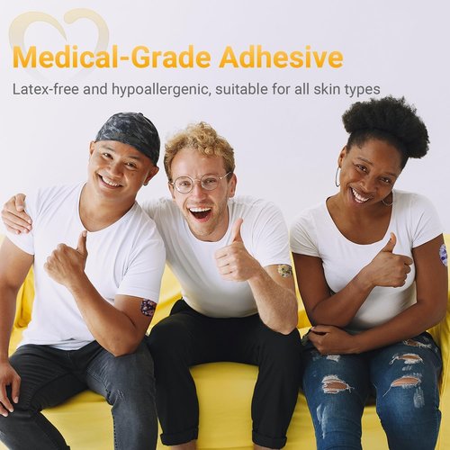 Flower Dexcom G7 Over Patches, Amolyfe 10-Pack Dexcom G7 & Stelo Adhesive Patches Waterproof Bump-Proof with Hard Cap, Breathable Medical Overpatch, 10-Day CGM Protection (P.Flower)