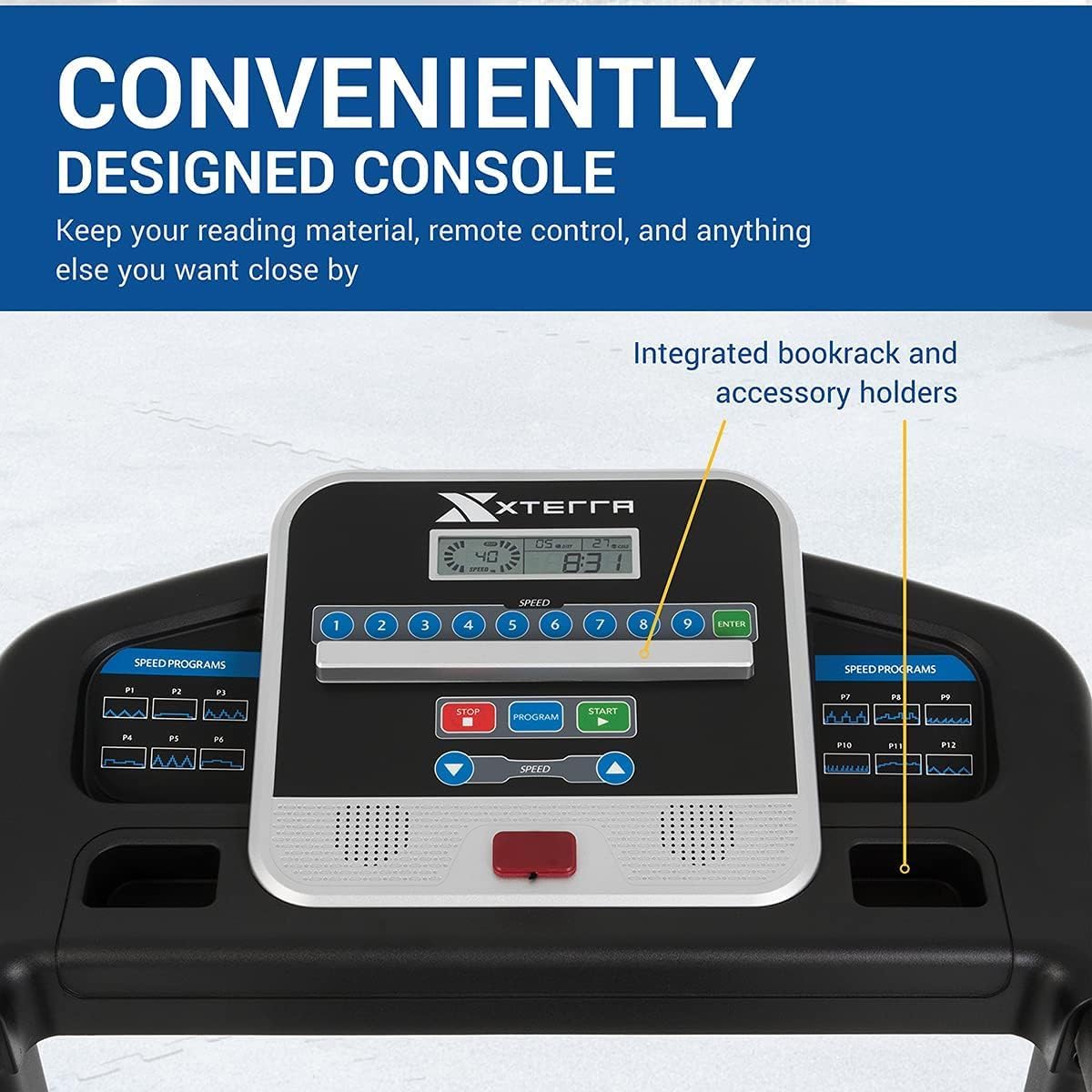XTERRA Premium Folding Smart Treadmill - Compact Design, 250+ LB Capacity, Powerful Motor & Fitness App Included