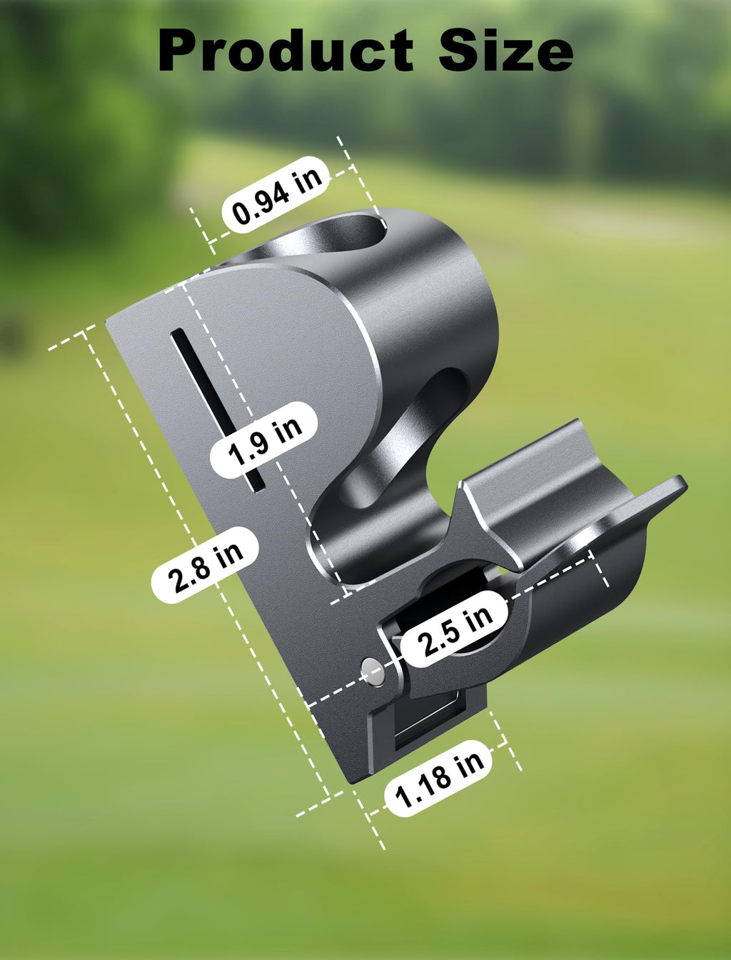Xuperace Magnetic Holder Clip for Golf Cart, Aluminum Alloy Stand Clip Holder Fit for 30-70 Rings, Golf Cart Accessories, Golf Gift for Men or Women