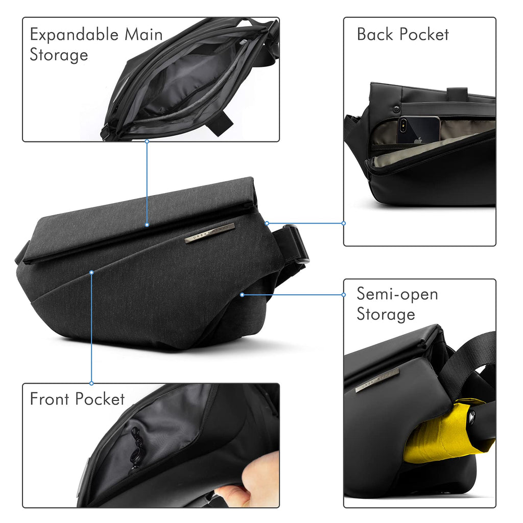 NIID EDC Sling Bag for Men: 5L-6L Expandable Capacity (Indigo)