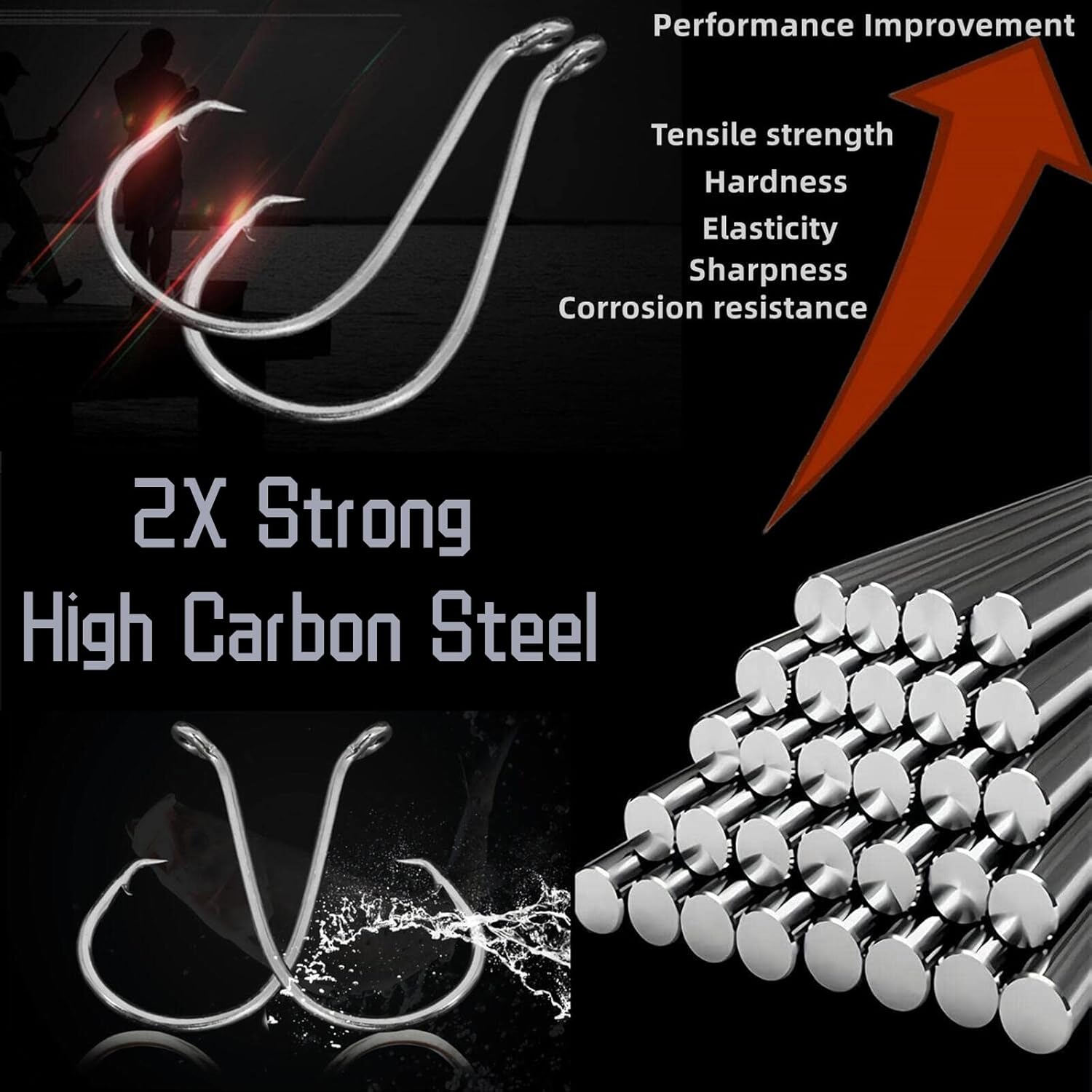 Skiennix Circle Hooks - 2X Strong Octopus Offset Fishing Hooks Set for Saltwater & Freshwater | 50PCS