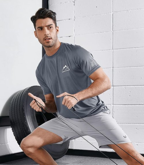 NORTHYARD Men's Sun Protection Shirt - UPF 50+ Short Sleeve Rash Guard for Athletic Activities