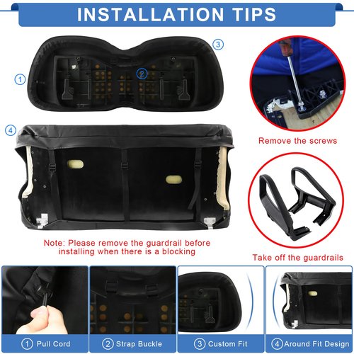 RIZINKART,Club Car Precedent Seat Covers Perfect Appearance,Breahtable Leather,Durable Quality,Easy Installation,Economical Way to Upgrade Your Front Golf Cart Seat Covers Club Car