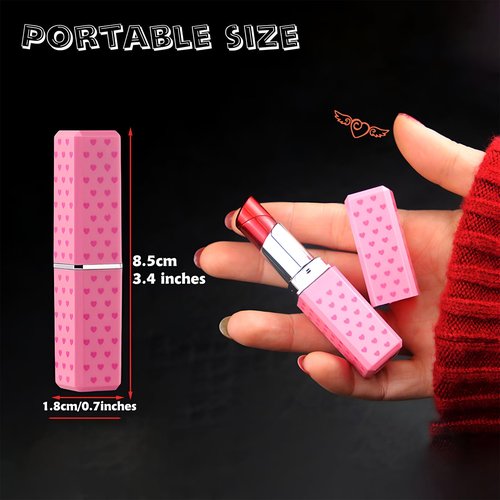 Cute Lipstick Lighter, 2 Pack Soft Flame Refillable Butane Lighter with Flame Adjustment Tool, Novelty Torch Lighter Cool Lighters Gifts for Women,Girls,Birthday, Anniversary(Without Butane)-Black