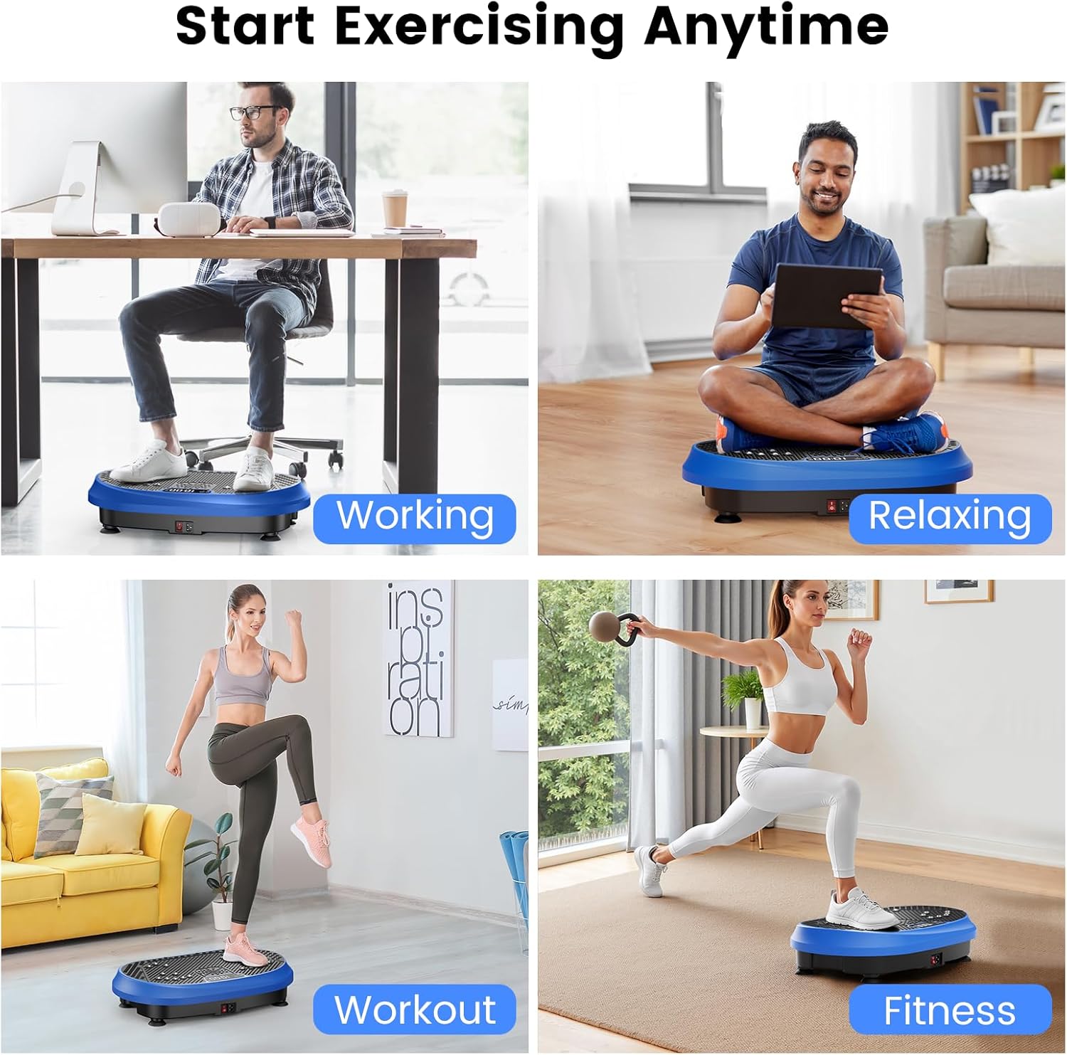 Skiennix Vibration Plate Exercise Machine - Bluetooth Fitness Platform for Lymphatic Drainage | Full Body Workout