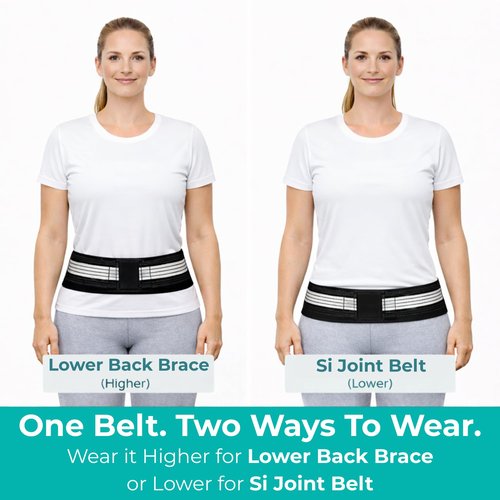 Lightweight Back Brace for Lower Back Pain Under Clothes - Relief from Sciatica, Hip and Spine Pain - Breathable & Adjustable Lumbar Support Belt for Home, Work and Exercise - Suitable for Women&Men