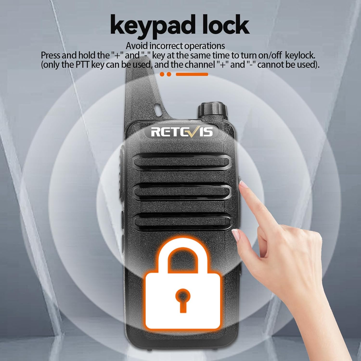 Retevis RT22 Two Way Radio - Long Range Rechargeable Walkie Talkies | USB-C Charging, Handsfree, 4 Pack