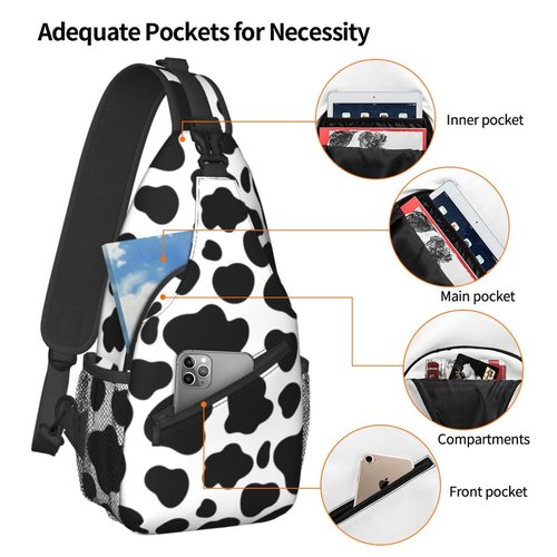 BCQJNB Cow Print Sling Backpack Crossbody Shoulder Bag Travel Hiking Daypack Gifts