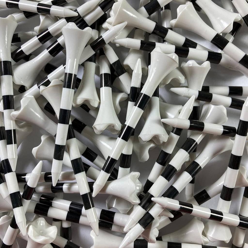 Pride Golf Tee - Performance Plastic Golf Tees | 100 Count, 2-3/4 Inch - White with Striped Design