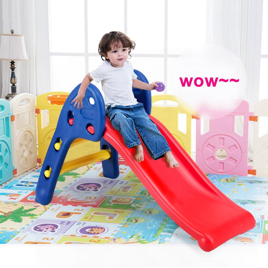 Baby Joy Folding Slide - Indoor Plastic Play Climber for Kids | Safe Ellipse Rail Design