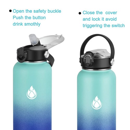 SENDESTAR Straw Lid for Hydroflask Wide Mouth Water Bottle with 12,16,18,20,24,32,40,64 oz, Auto Flip Straw Top Cap fit Most Wide Mouth Bottles, Sports Cap Water Bottle Accessories Top Replacement