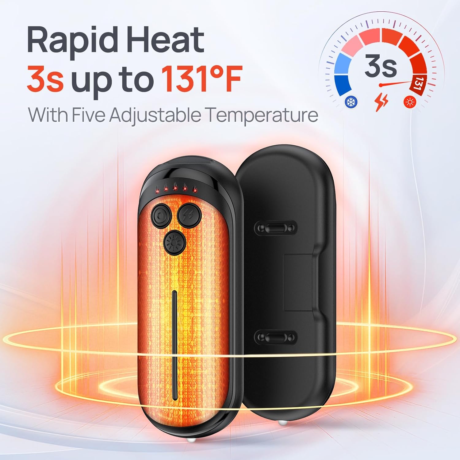 Skiennix Rechargeable Hand Warmers - 6000mAh Portable 2-in-1 Warmers with AI Smart Chips | Perfect for Outdoor Activities & Family Use