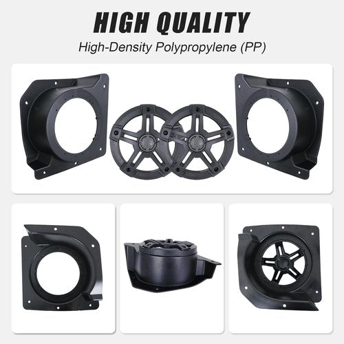 CYOOYC Under Dash Kick Speaker Pod Brackets for E-Z-Go TXT 1994+ Golf Cart Accessories, Front Kick Panels Loudspeaker Mount Support for 6.5" Speakers, High-Density PP Plastic, 2PCS